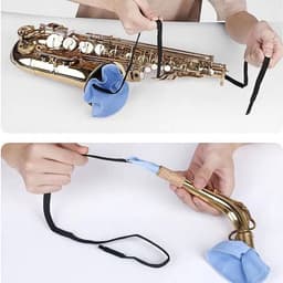 2 stuks - Reinigingsdoek voor saxofoon - Reinigingsdoek voor blaasinstrumenten - Reinigingsgereedschap voor blaasinstrumenten - Reinigingsdoek voor saxofoon - Reinigingsdoek geschikt voor alt- en tenorsaxofoons — thumbnail 4
