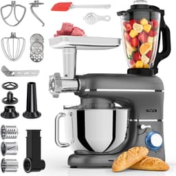 Fentic Keukenmachine – 2000W – Keukenrobot – Foodprocessor - 6,2L Mengkom – Incl. Vleesmolen, Blender en extra Accessoires – Antraciet — thumbnail 1