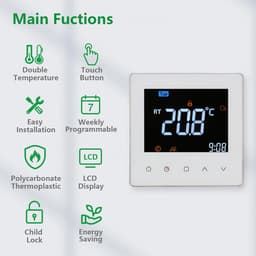 Digitale Programmeerbare Thermostaat voor Vloerverwarming en Warmwatersystemen met Kleurendisplay — thumbnail 3