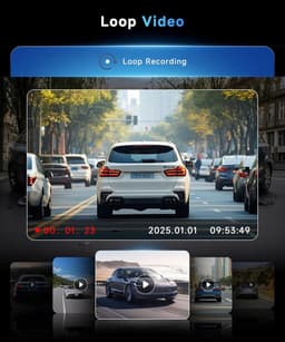 4-Kanaals Dashcam 360 Graden - 4x Full HD 1080p Camera Voor, Achter, Links, Rechts - 2 Inch LCD Scherm - Nachtzicht - Parkeermodus - Dashcamera voor Auto & Taxi - Zwart — thumbnail 2
