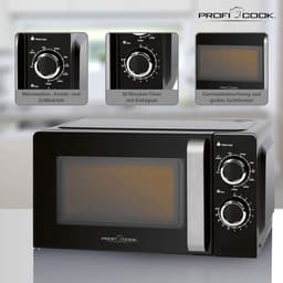 Magnetron met Grillfunctie 17 Liter Inhoud 700W Magnetron 900W Grill Zwart — thumbnail 4
