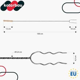 KOTARBAU® 5 Stuks Grillspiesen, Staal, 100 cm, Spiesen met Houten Handvat, Lange Spiesen, Kampvuur Vork, Stevige Grillspiesen — thumbnail 4