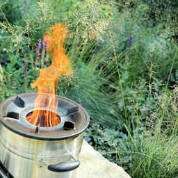 Raketoven voor buiten - roestvrij stalen multifunctionele rocket stove met USB-ventilator — thumbnail 3