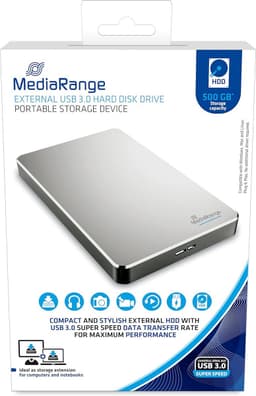 Externe Harde Schijf 1TB USB 3.0 - Snelle Externe Opslag in Zilveren Aluminium Behuizing — thumbnail 2