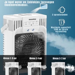 Aurixi® Airco Zonder Afvoerslang - Airco - Aircooler - 3 standen - 4 in 1 - Wit - 10cm x 15cm x 5cm — thumbnail 5