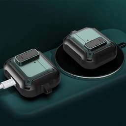 Telestore - Hoesje geschikte voor AirPods Pro 3 - TPU hybride hoesje Beschermhoes - Shockproof AirPods Pro 3 Cover - AirPods Pro 3 Hoesje - Geschikt voor Apple Airpods Pro 3 - wit - hard en TPU cover met sleutelhanger — thumbnail 2