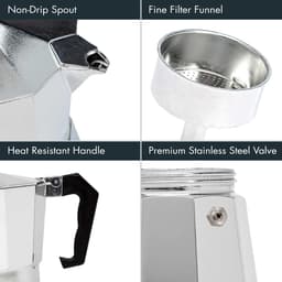 Espressomachine voor 3 kopjes - Aluminium — thumbnail 3