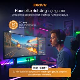 Drivv. PRO Gaming Headset met Microfoon - Game Headset - Geschikt voor PS4, PS5, Xbox One, Xbox Series en PC - Gaming Koptelefoon — thumbnail 5