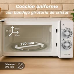 Combimagnetron - Keukenapparaat - Snel Koken - Met Grill Functie - 25 Liter - Wit — thumbnail 3