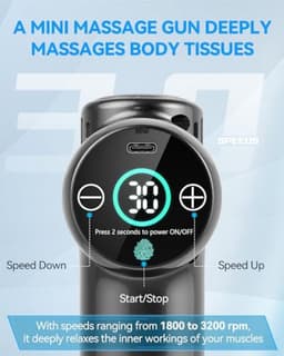 Draagbaar massagepistool voor diepe weefselbehandeling, 30 snelheden, LCD-scherm — thumbnail 4