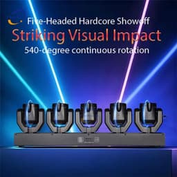 Cellista - Moving Head DJ Licht 180W - 5-Kops LED Beam RGBW + Groene Laser - DMX512 Disco Verlichting - Stage Light met Geluid Besturing - Party Club Bar Licht Effect — thumbnail 5