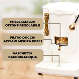 Koffiemachine voor ESE Pads - Piccolo Slot Brass Edition - Verstelbare Padpress — thumbnail 4