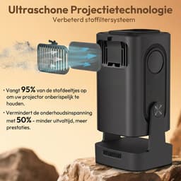 XGODY Gimbal 5 Pro Mini Beamer 2025 Editie - Smart Projector met 4K ondersteuning - Geschikt voor IOS en Android - WiFi 6 & Bluetooth 5.4 - Android 11.0 - Draagbaar - Thuisbioscoop - Zwart — thumbnail 2