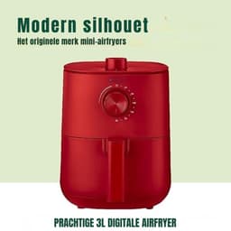 Quvo® Mini Airfryer - Heteluchtfriteuse - Friteuse - Rood - 23 x 28 x 29cm — thumbnail 4