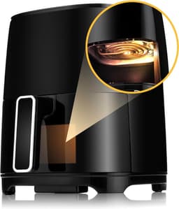Nexvo® Mini airfryer - Airfryer - Airfryer klein - Zwart - ‎26cm x 30cm x 35cm — thumbnail 2