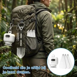 MUPOO Oplaadbare Camping Plafondventilator met LED verlichting - 8000mAh Accu - Afstandsbediening, 4 Standen & Timer - Stille DC Motor, Type-C & Ø27cm - Voor Tent, Caravan, Camper, Overkapping, Veranda & Buiten — thumbnail 5