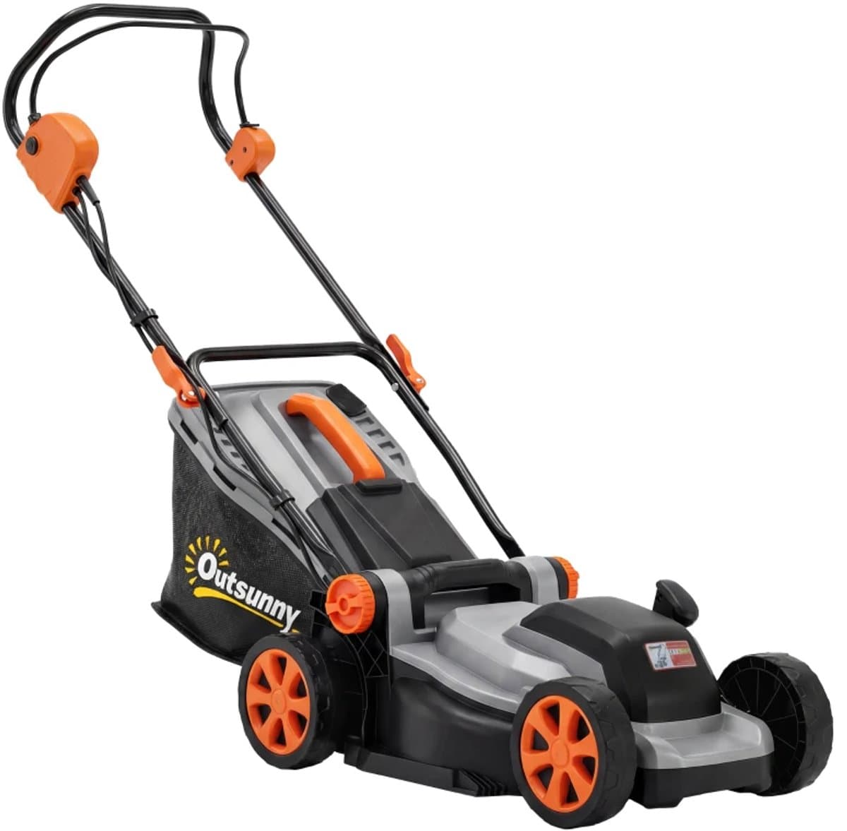 Elektrische Grasmaaier - 1200 W - 34 cm maaibreedte - 35 liter Opvangbak - Mulchfunctie - 6 Instelbare Maaihoogtes (25–75 mm) – in Hoogte Verstelbare Handgrepen (90-100 cm)- Tuingereedschap voor Gazon — afbeelding 1