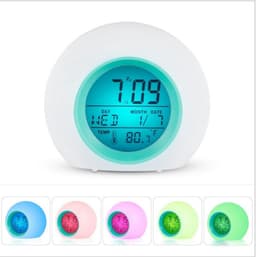 Digitale LED-wekker voor kinderen, met instelbare kleurtemperatuur, geschikt als nachtlampje voor binnen, bedlampje, ideaal voor kinderkamers, geschikt voor zowel jongens als meisjes, en een leuk cadeau. (Batterijen niet inbegrepen) — thumbnail 5