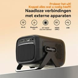 XGODY 2025 Model - 1080P Native & Autofocus Mini Beamer | Slimme Draagbare Projector met Ingebouwde Apps, 150" Beeld & 1920x720 Scherp | 15.000:1 Contrast | Perfect voor Thuisbioscoop & Gaming — thumbnail 4