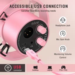 FIFINE - K688 - USB / XLR - Dynamische Microfoon - Streaming - Podcasting - Gaming - Geschikt voor PS4 / PS5 / PC - Roze — thumbnail 3