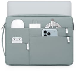 Laptophoes 14-15 inch - Beschermende tas met meerdere vakken in asblauw — thumbnail 1