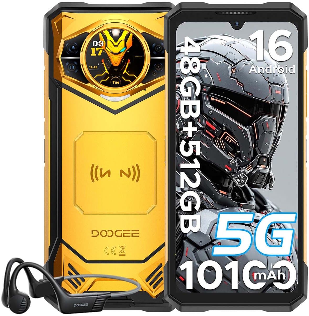 Doogee S200 X VIP Robuuste Smartphone - 48GB RAM 512GB ROM(TF 2TB) - 10100 mAh - 6,72 inch 120Hz - Android 16 - 100MP AI Camera - Dual SIM 5G Telefoon - IP68,IP69K - NFC,GPS,OTG,FM,Face ID - Oranje — afbeelding 1