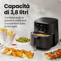Airfryer - Heteluchtfriteuse - Gezond Koken - Snelle Bereiding - 3.8 Liter - Zwart — thumbnail 4
