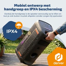 Denver Bluetooth Speaker Party box - Discolichten - Partybox - Incl Microfoon - Luidspreker - BPS370 — thumbnail 5