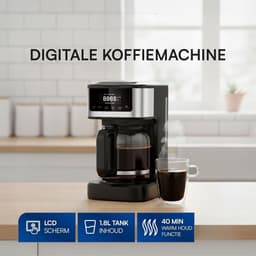 SNJY® Koffiemachine Filterkoffie - Volautomatische Koffiemachine - Espressomachine - Koffiemachines - 900 W - Zwart — thumbnail 2