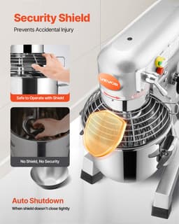 VEVOR Elektrische Voedselmixer, 30 L Voedsel Tribunemixer, 1100 W 220 V Elektrische Deegmixermaker, 3 Snelheden Verstelbare Mixermolen, CommerciëLe Keukenmixer voor Commercieel Gebruik In de Keuken — thumbnail 4