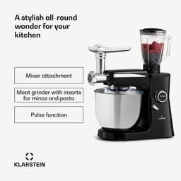 Klarstein Blender keukenmachine, keukenmachines, 3 in 1 keukenmachines, Rührgeräte & Mixer, Teigmaschine met Fleischwolf, keukenmachine , 2000 Watt Teigmaschine Knetmaschine 10L kom - voor Keuken - RVS - Standmixer - Smoothie Maker — thumbnail 3