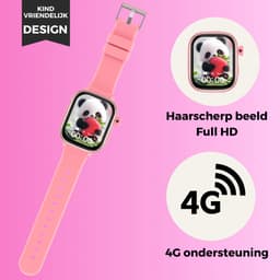 Smartwatch voor Kinderen met Nano SIM, Video Bellen, GPS & 4G - Waterdicht IPX7, WiFi & Bluetooth - SOS Functie - Roze — thumbnail 3