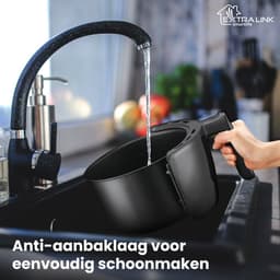 Extralink HOME AIR FRYER 2L EU SJ-200 friteuse Enkel Vrijstaand 1000 W Heteluchtfriteuse Zwart — thumbnail 4