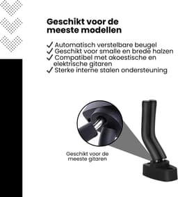 Gitaar Muurbeugel Set van 4 – Gitaarhouder Wand – Verstelbare Gitaarsteun – Universele Gitaar Wandhouder met Zachte Beschermlaag – Geschikt voor Akoestische & Elektrische Gitaar — thumbnail 3