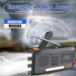 Noodradio DAB+ & FM met Bluetooth – Zonnepaneel - Handslinger - Zaklamp - SOS Alarm - USB-C Oplaadbaar – Outdoor & Noodpakket — thumbnail 3