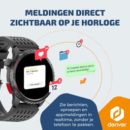 Denver Smartwatch - AMOLED - Bluetooth - 100 sportmodi - Hartslagmeter - Volledige belfunctie - Android iOS - SWG345 — thumbnail 3