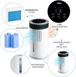 DOMO DO159A Aircooler Chillizz - 3-in-1: Luchtkoeler/Luchtbevochtiger/Luchtreiniger - Wit/Zwart — thumbnail 5