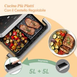 Grote Heteluchtfriteuse 10 Liter met Dubbele Mand, 7-in-1, 2800W, Voor Gezond Frituren — thumbnail 4