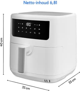 Zyrex® Mini airfryer - Airfryer - Airfryer klein - Wit - ‎ ‎40cm x 33cm x 33 cm — thumbnail 2