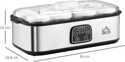 Jurrys Yoghurtmaker - Yoghurt Machine - Yoghurt apparaat - 8 Potten - Zelfgemaakte Yoghurt - BPA vrij - Timerfunctie - Zilver — thumbnail 2