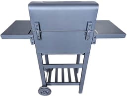 DoneMore® - Houtskool BBQ grill met deksel - barbecue wagen met thermometer en ventilatie - zwart - 100x36x97 cm — thumbnail 2