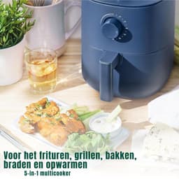 Florixa® Mini airfryer - Airfryer - Airfryer klein - Blauw - 23cm x 29cm x 30cm — thumbnail 2
