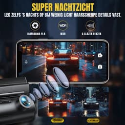 Nexvo® Dashcam voor Auto Voor en Achter - Dashcam - Zwart - ‎7cm x 3cm x 2cm — thumbnail 5