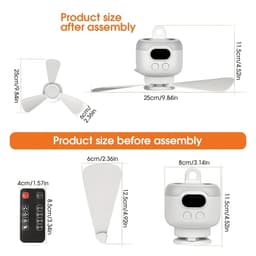 House of Balance AirFlow Pro - Plafondventilator Draagbaar - 8000mAh - Afstandsbediening - LED Verlichting - Ventilator Draadloos - Tent Camping Camper Ventilator — thumbnail 4