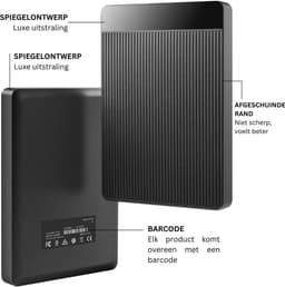 Harde Schijf Extern - Draagbare - 1TB Opslag - Zwart — thumbnail 2