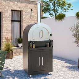 Oviala - Metalen buitenkeuken met 3 modules spoelbak en pizzaoven - Memphis — thumbnail 2
