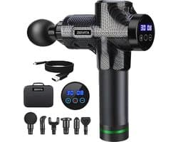 Diep Weefsel Massagepistool - Draagbare Percussie Massager met LCD, 30 Snelheden en 6 Opzetstukken voor Pijnverlichting