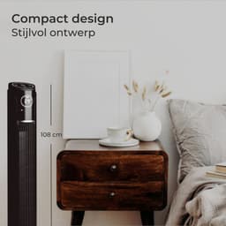CoolHome CF2203 Design Ventilator Zwart - Torenventilator - Afstandsbediening en Timer - Kolomventilator met Luchtreiniger - Dimbaar LED-scherm - Ventilator Staand — thumbnail 5