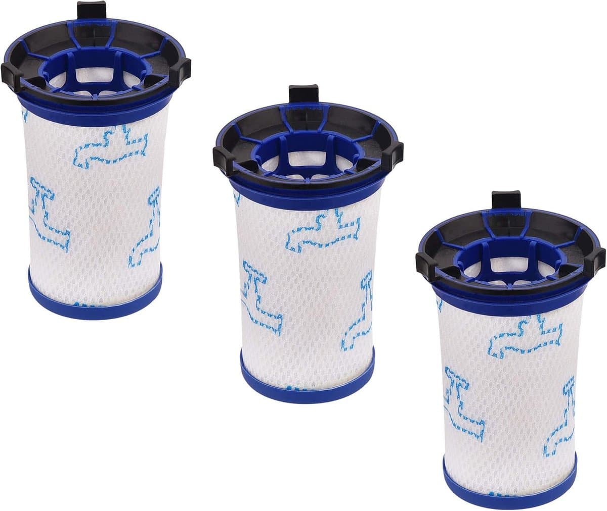 Vervangende filters - 3 stuks - geschikt voor Rowenta Air Force 360 ​​RH9051WO RH9057WO RH9059WO RH9081WO RH9086WO - geschikt voor Tefal Air Force 360 ​​stofzuiger, vervangende accessoires alternatief voor ZR009001 — afbeelding 1
