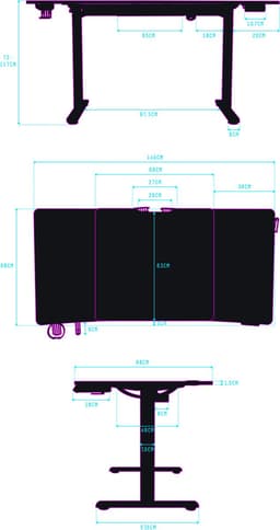 Ultradesk LEVEL V2 – Bureau voor Gaming, Home Office & Kantoor – Blauw – Elektrisch verstelbaar – Incl. XL Muismat & Accessoires — thumbnail 2
